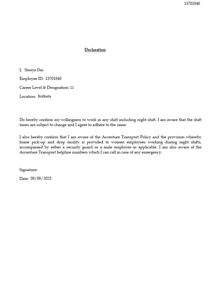 How to Complete the Declaration Form | PDF | Employment