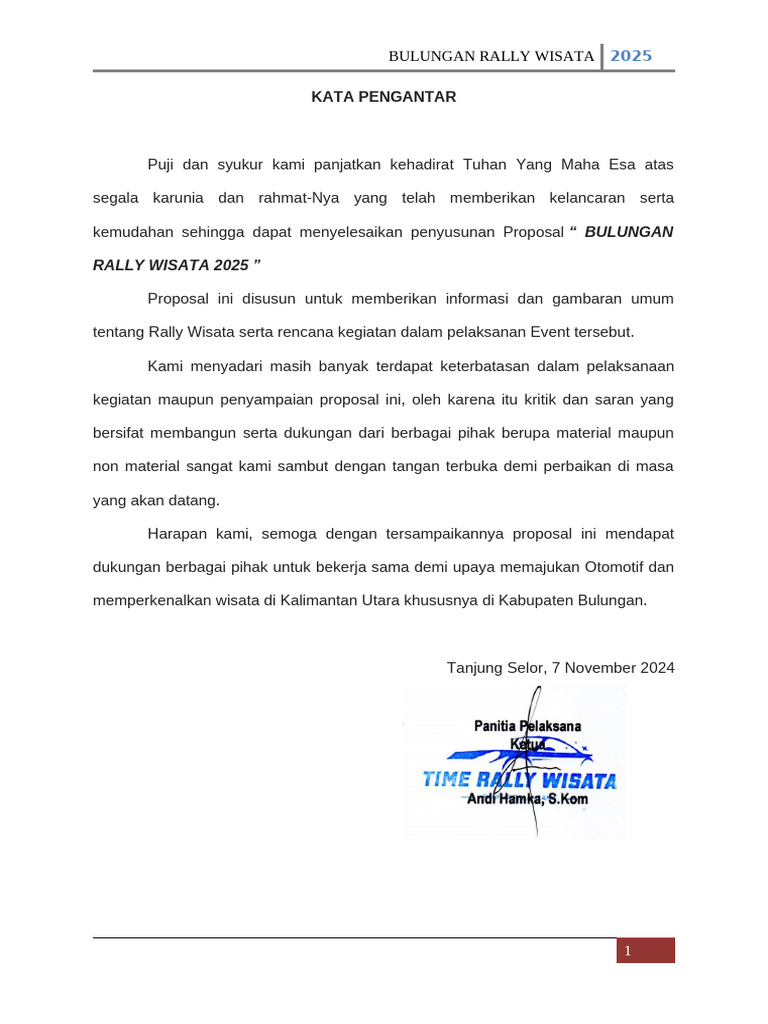 Proposal Rally Wisata 2025 | PDF