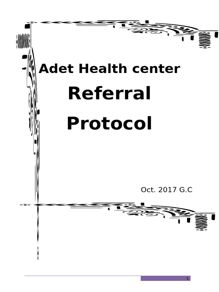 Adet Health Center Referral Protocol | PDF | Health Care | Patient