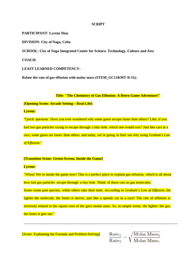 TESLA GROUP 4 SIYENSIKULA SCRIPT Revised | PDF | Gases | Helium