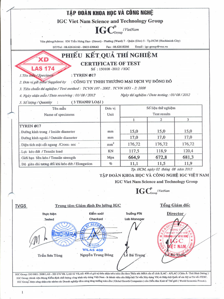 Dong Do - Ket Qua Test Ty Ren - 17 | PDF