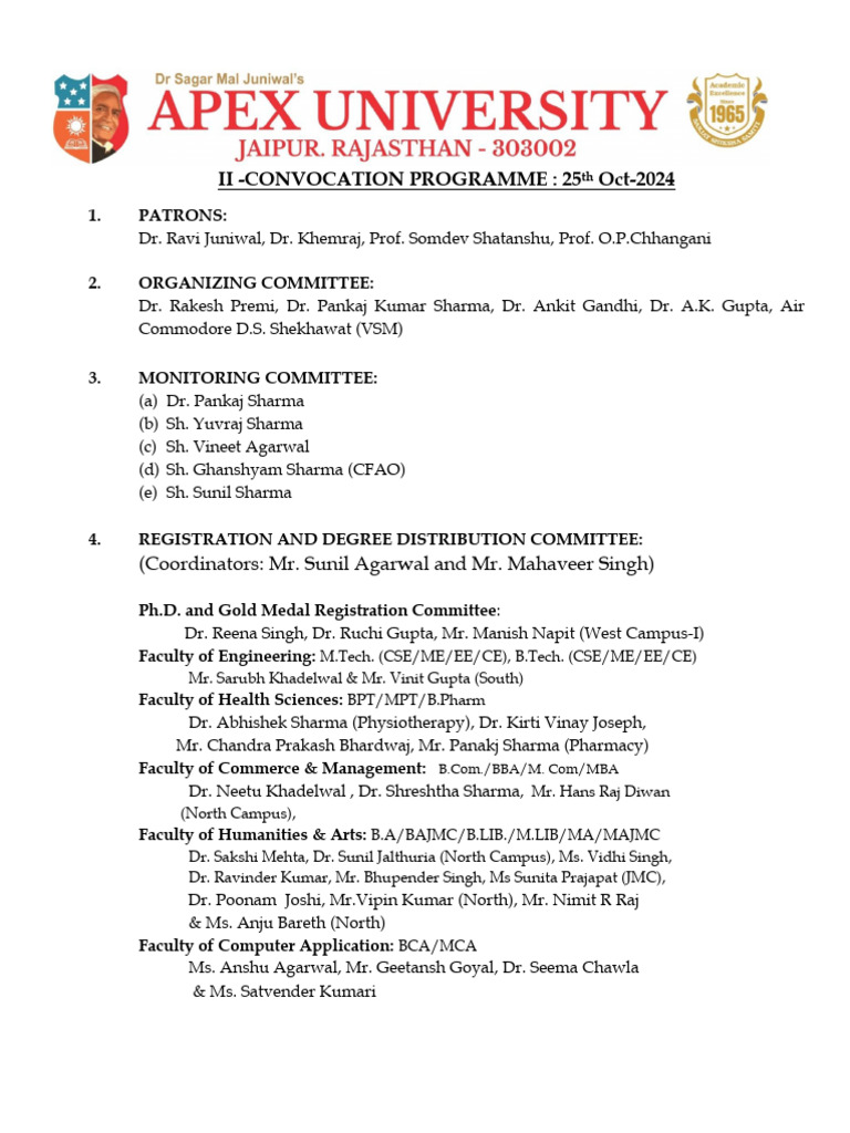 Committee Convocation - 15!10!24 | PDF