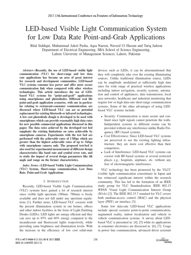 LED Visible Light Communication for Apps | PDF | Light Emitting Diode ...