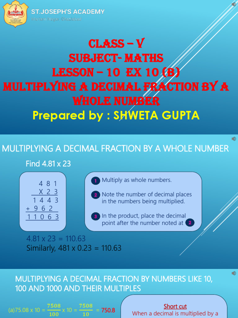 Multiplying 4.81 as a Fraction | PDF | Numbers | Multiplication