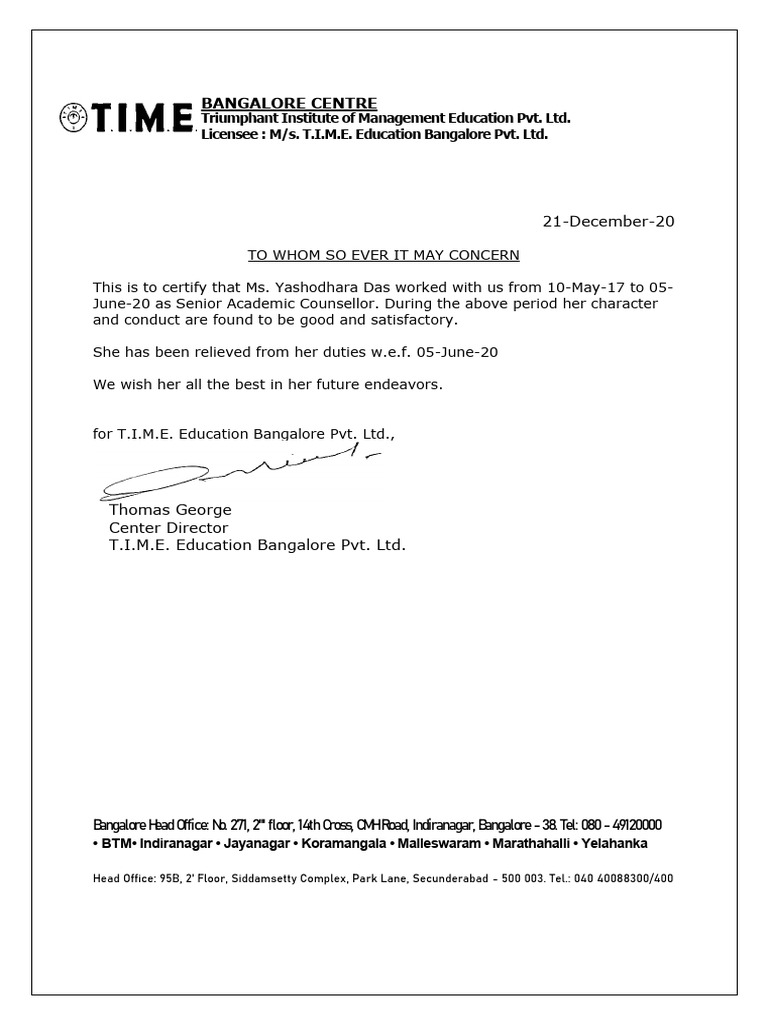 Release Letter T.I.M.E. | PDF | Career & Growth