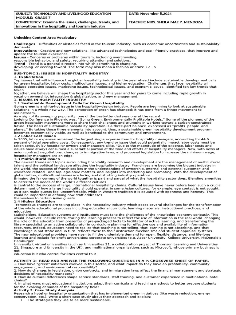 tle 7 module(nov. 8,2024) | PDF | Labour Economics | Globalization