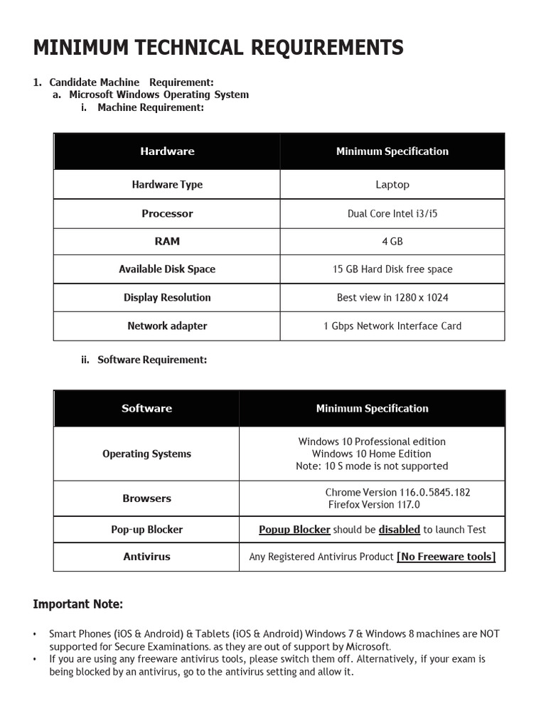 ES SARAS Candidate Machine Requirements | PDF | Operating System | Mac Os