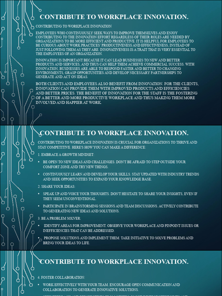 Boosting Workplace Innovation Strategies | PDF | Occupational Safety ...