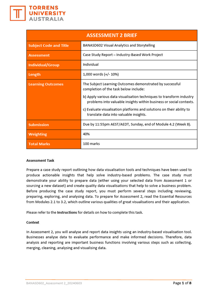 BANASD602 Assessment+2 20240603 | PDF | Data | Outlier