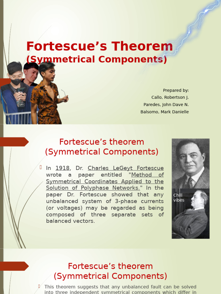 Fortescues Theorem Reporting | PDF | Physical Quantities | Electric Power