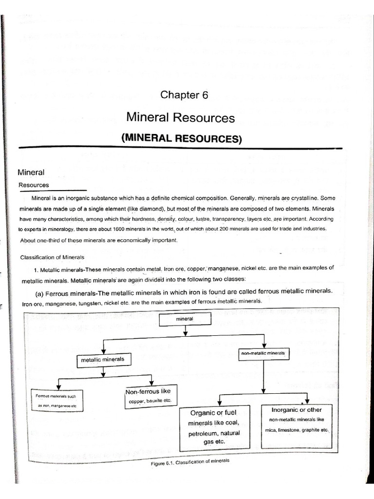 Geo Ch-6 Mineral Resources | PDF