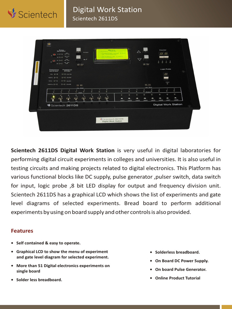 Scientech 2611DS | PDF | Logic Gate | Electrical Engineering