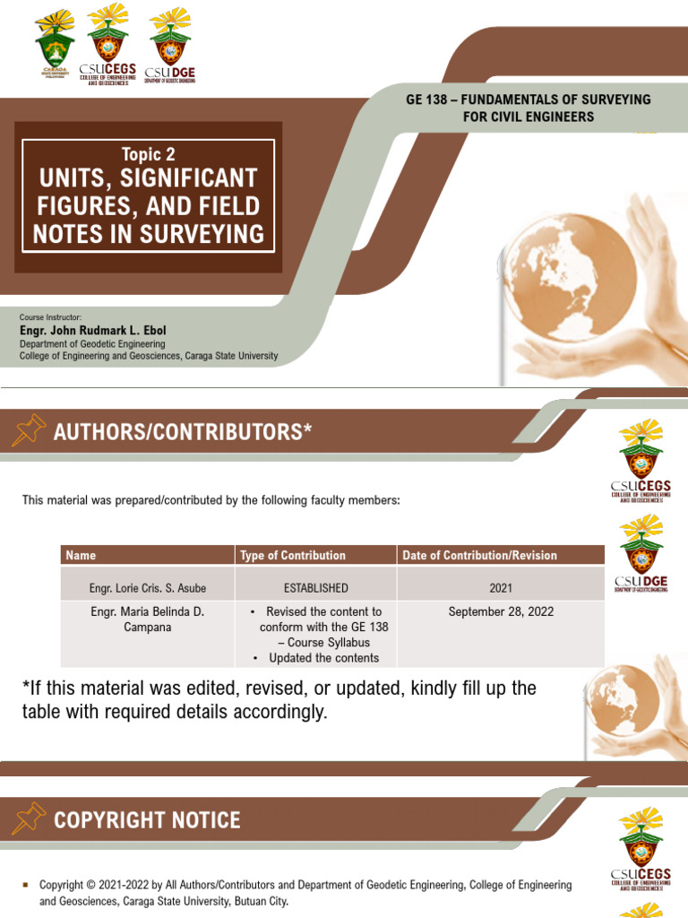 GE 138 Topic 2 | PDF | Angle | Surveying