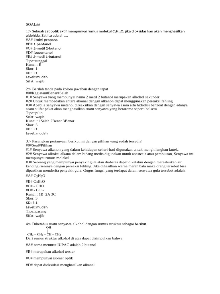 Template Contoh Soal Campuran | PDF
