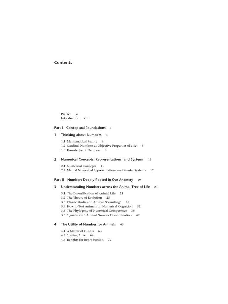 A Brain For Numbers - Contents | PDF | Brain | Human