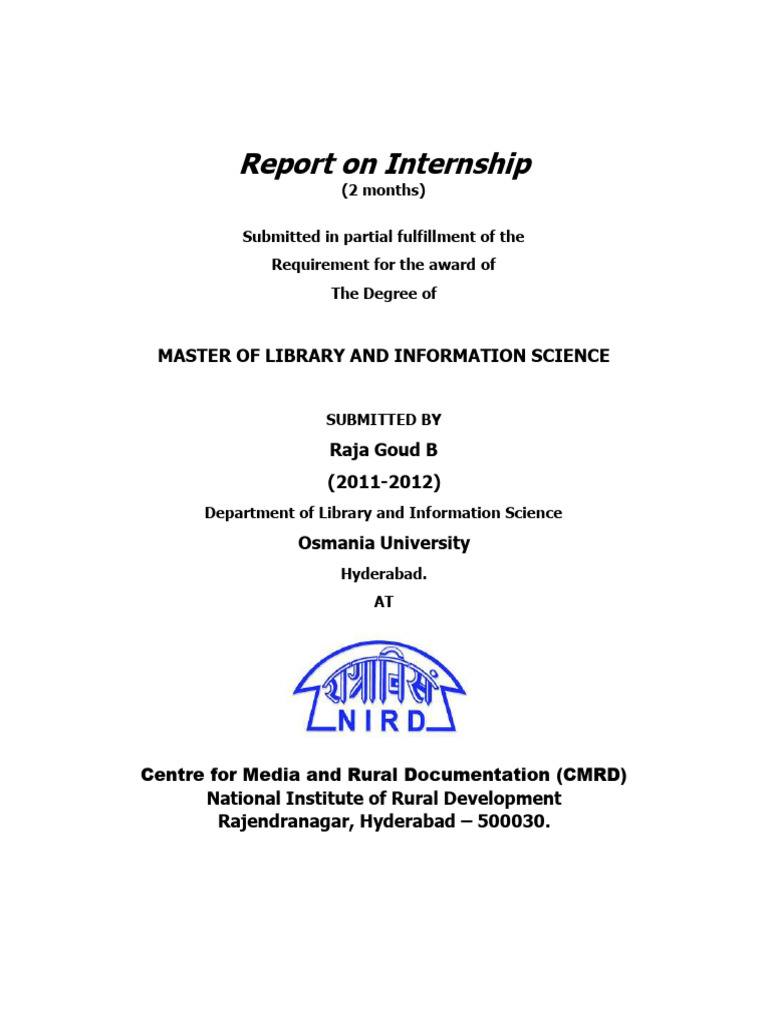 Raja Goud Pro Report | PDF | Libraries | Books