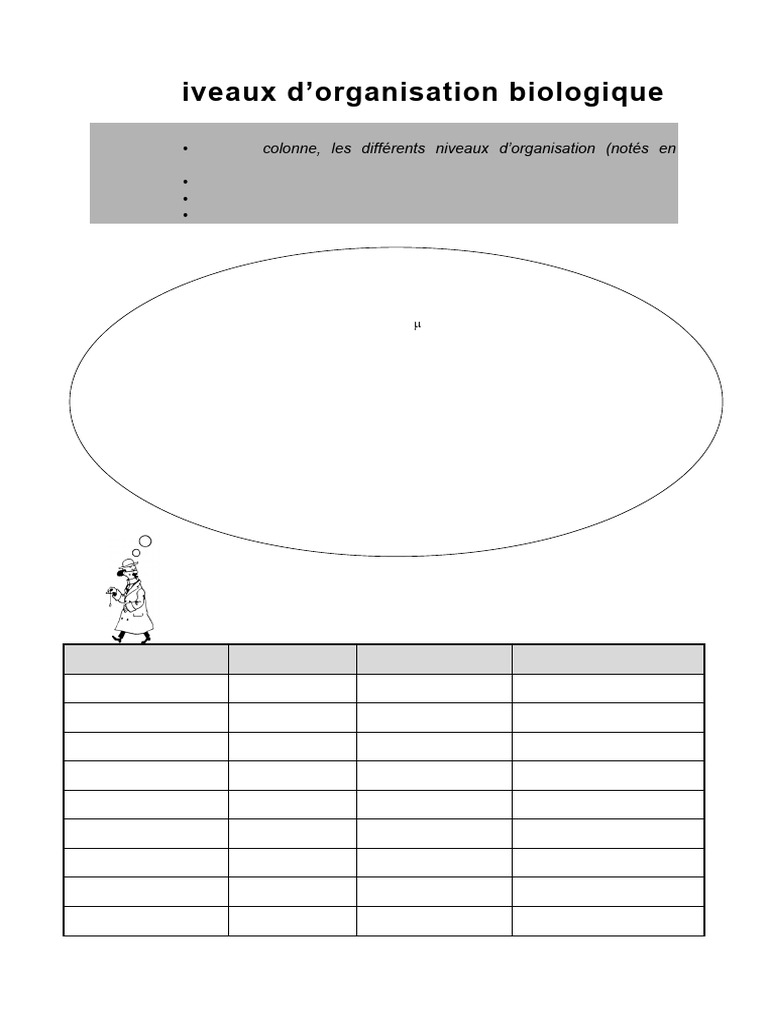 Niveaux d'organisation biologique en biologie | PDF | Cellule (Biologie ...