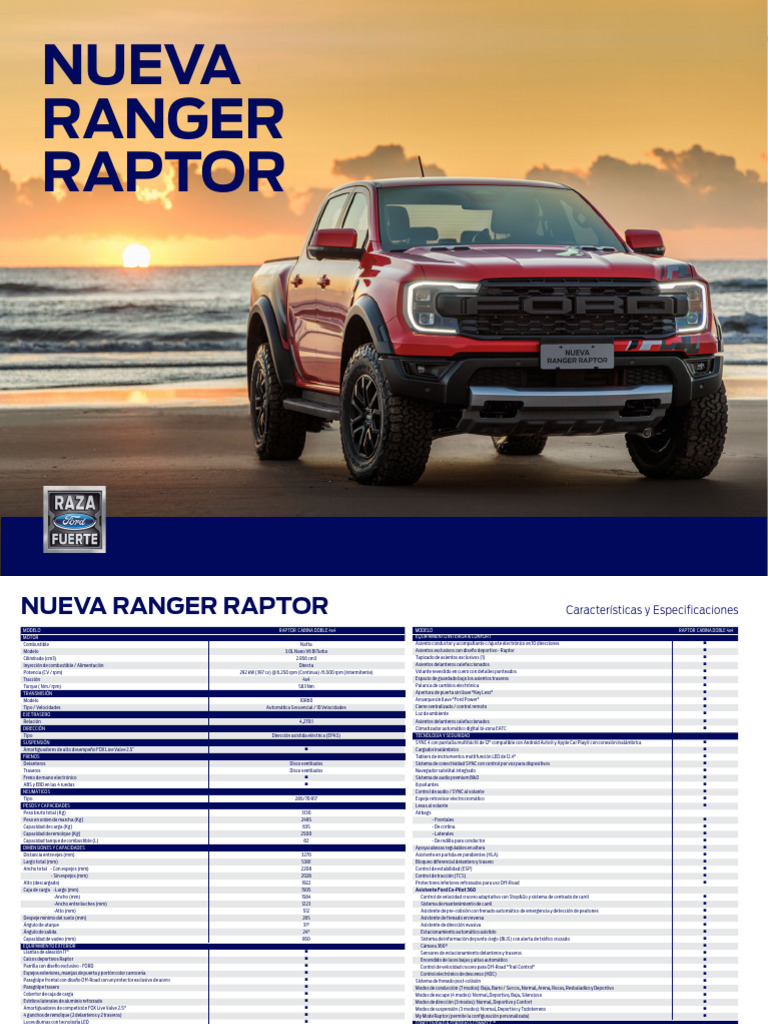 Rangerraptor | PDF | Tracción en las cuatro ruedas | Transmisión automática