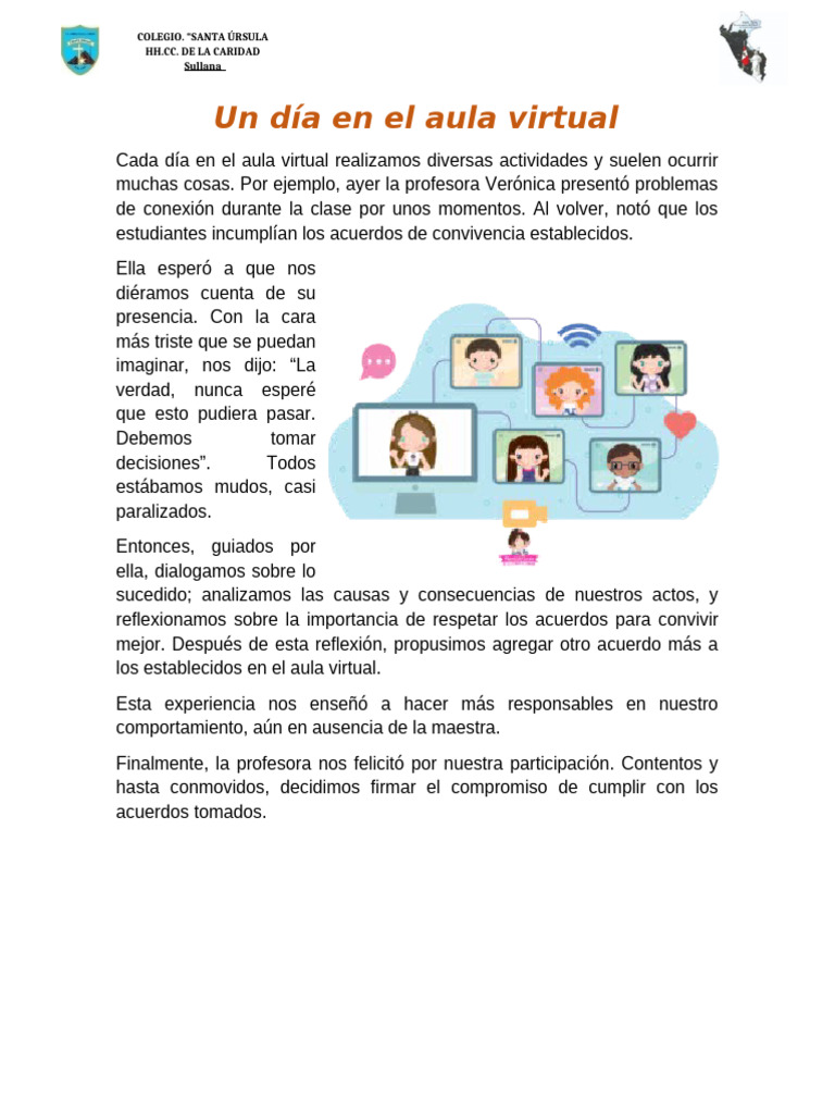 15 de MARZO - Texto - Un Día en El Aula Virtual | PDF