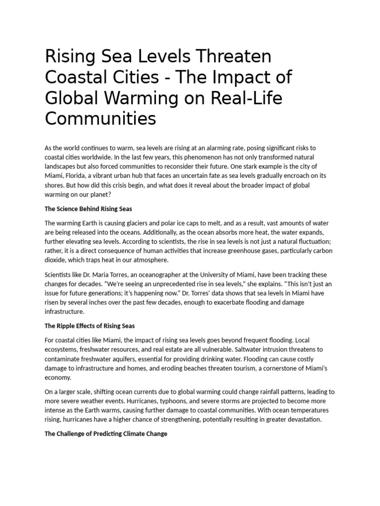 Rising Sea Levels and Miami's Future | PDF | Climate Change | Sea Level ...