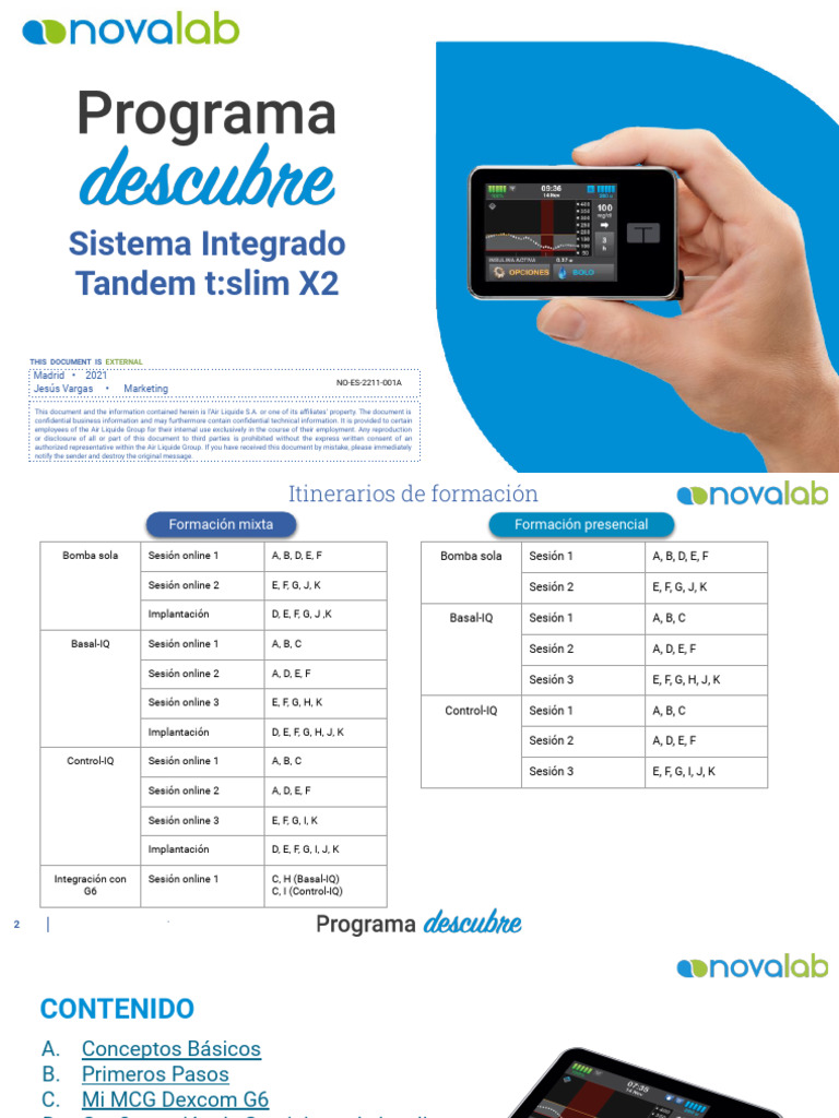 Sistema Integrado Tandem t:slim X2 | PDF | Bomba | Insulina