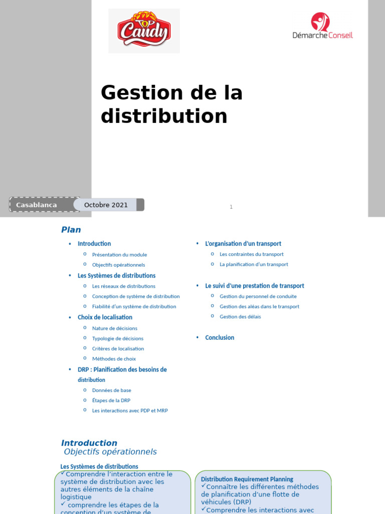 Module - Gestion de La Distribution TOP CANDY | PDF | Transport ...