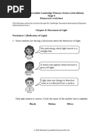 Reflection and Refraction Worksheet | PDF | Reflection (Physics) | Light
