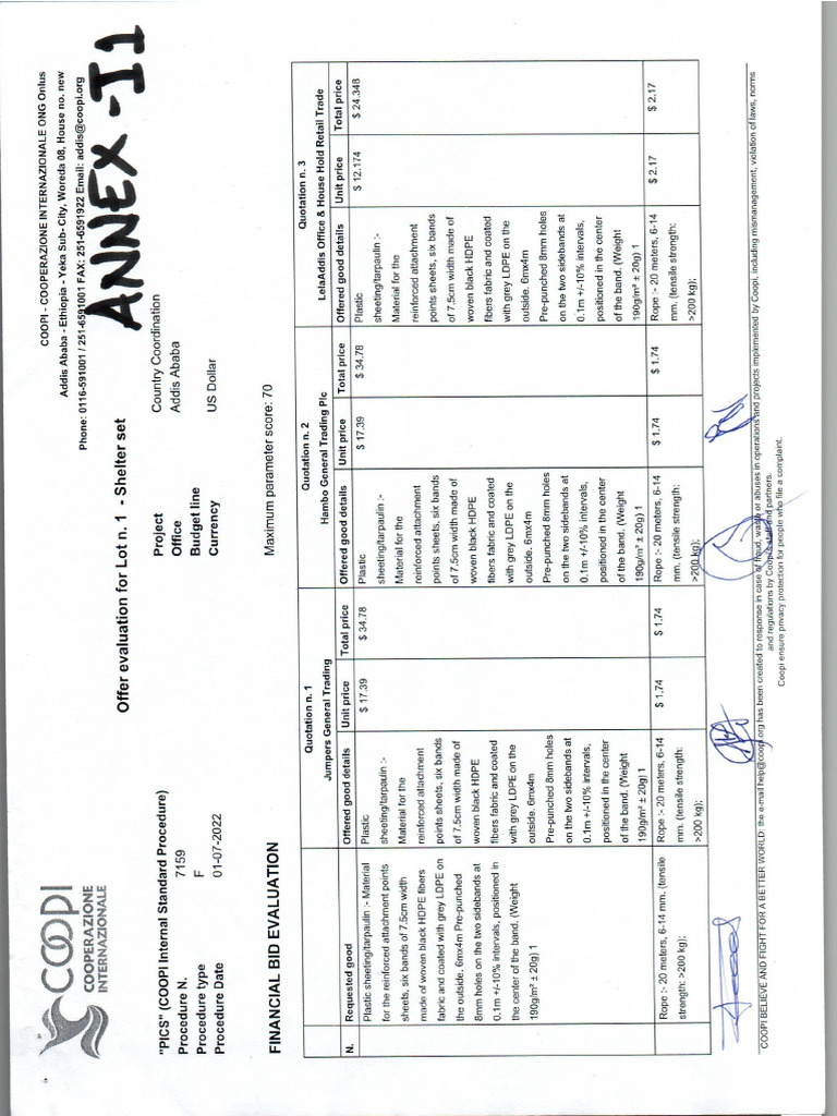 Annex-I1 - Lot 1 | PDF