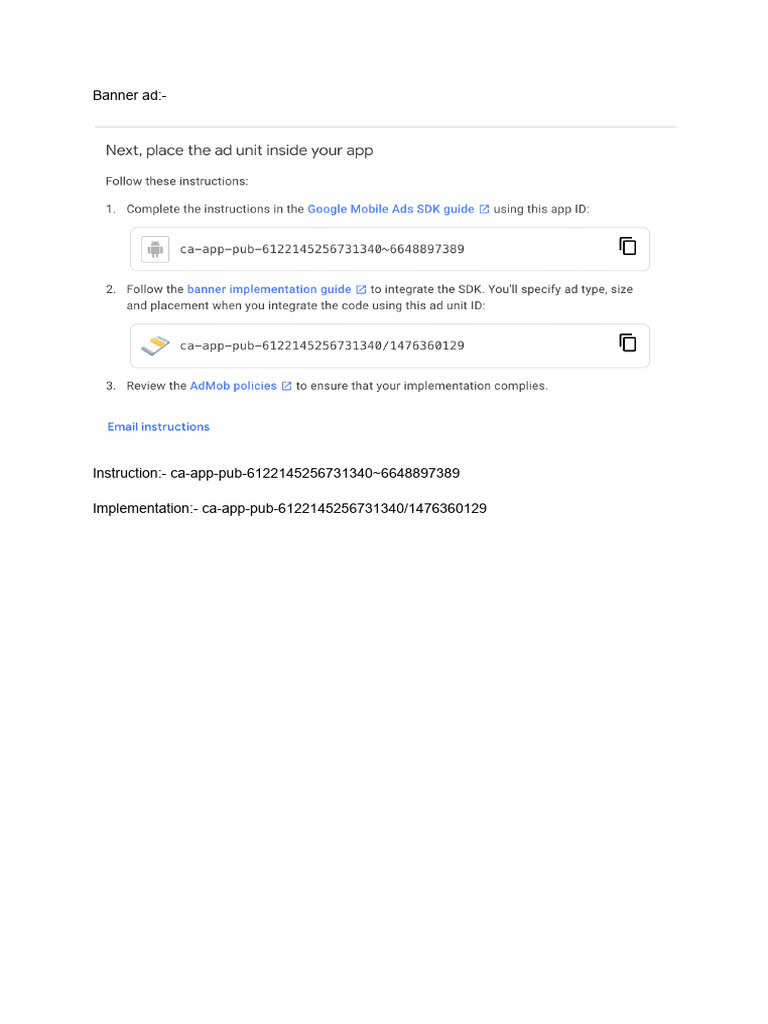 Ad Implementation Instructions Guide | PDF