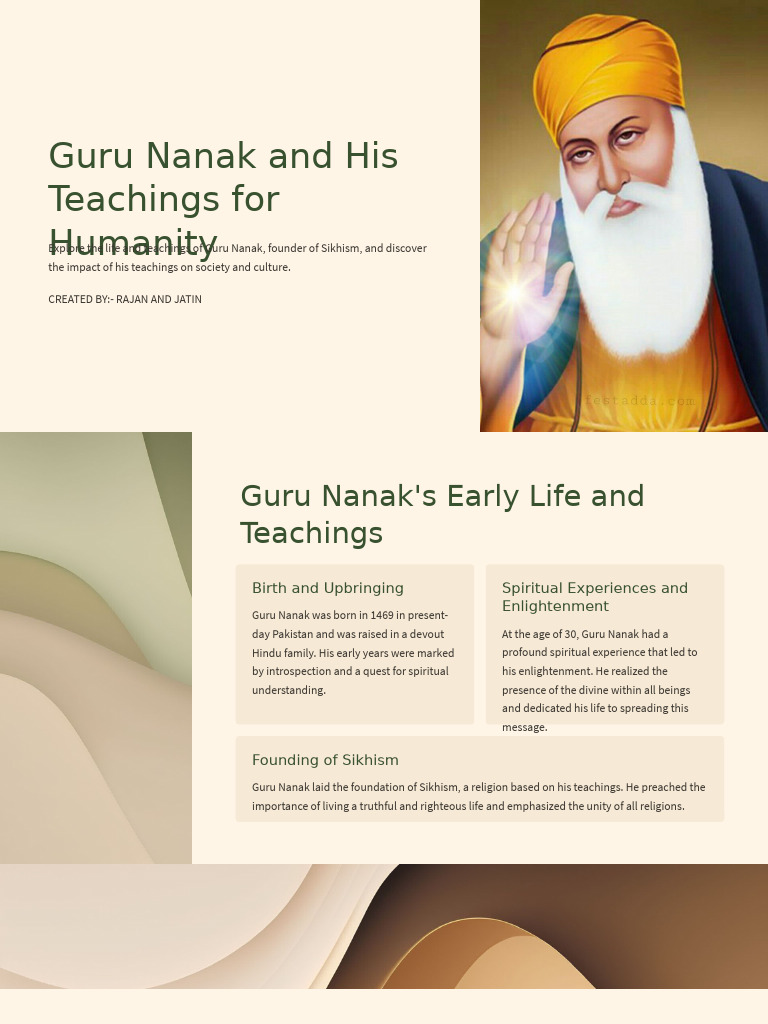 On Gurunanak and His Teachings For Humanity | PDF | Guru Nanak | Punjab