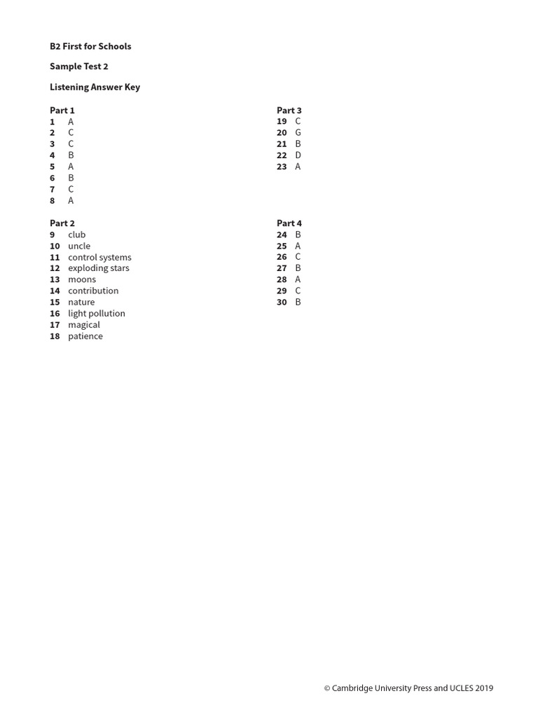 First FS Listening AK Test 2 | PDF