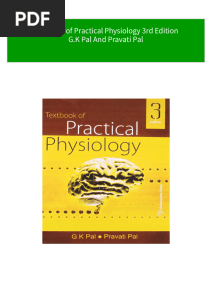 PDF Textbook of Practical Physiology 3rd Edition G.K Pal and Pravati Pal Download