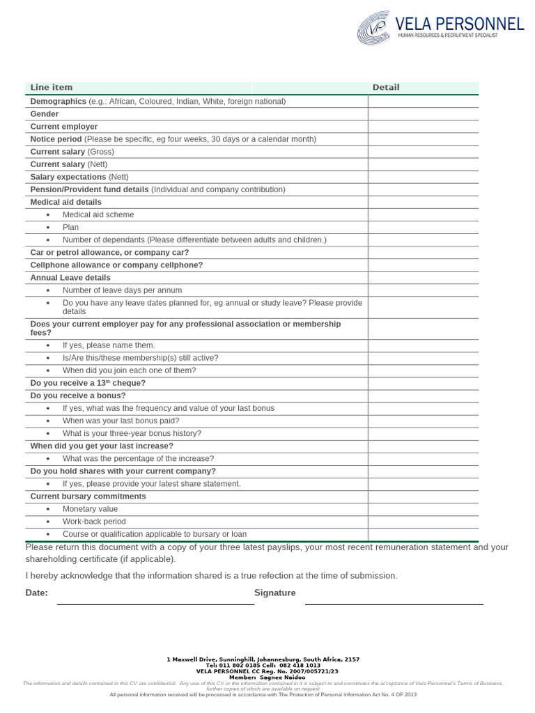 Package Breakdown Form | PDF | Salary | Economies