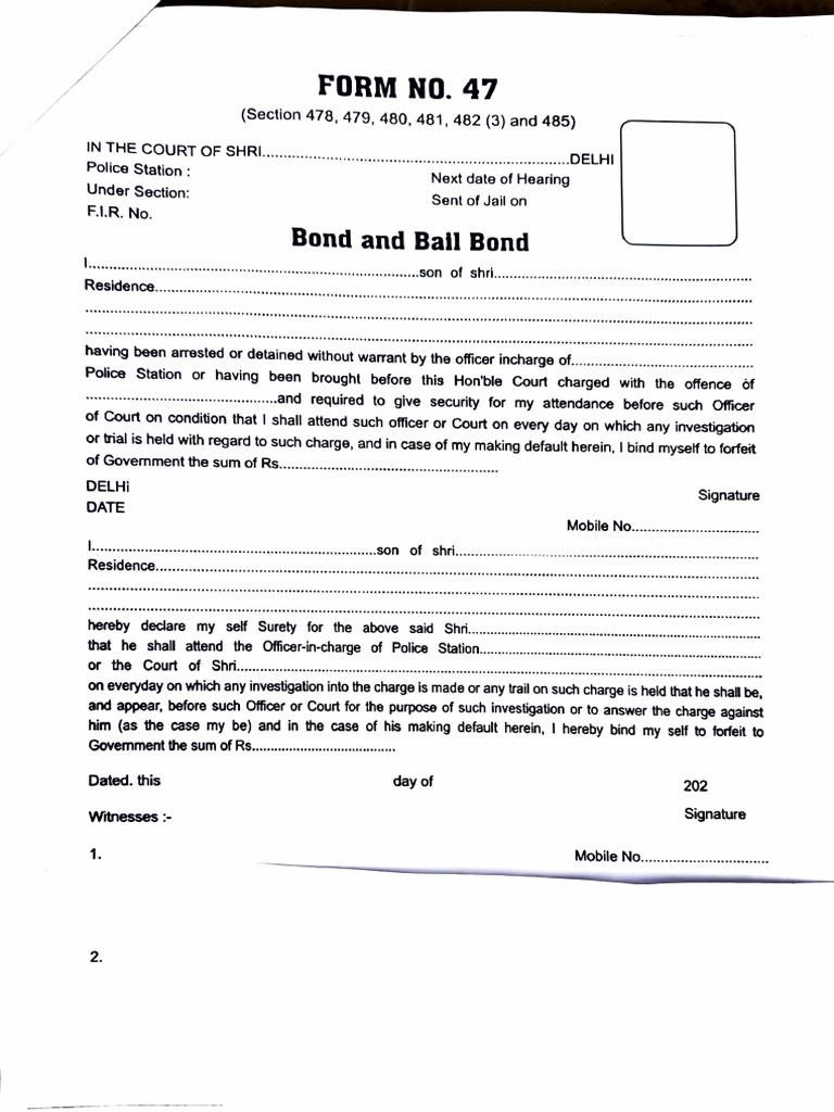 Surety Bond and Affidavit Template | PDF | Bail | Public Law
