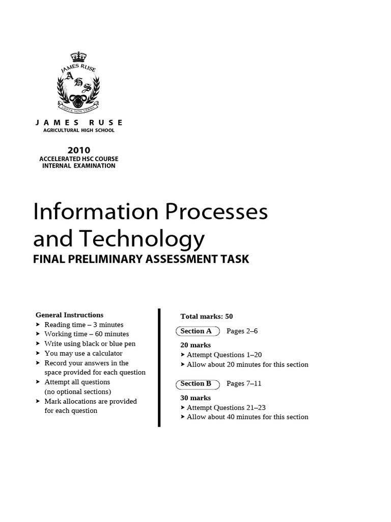 James Ruse 2010 IPT Prelim Yearly & Solutions | PDF | Data Compression ...