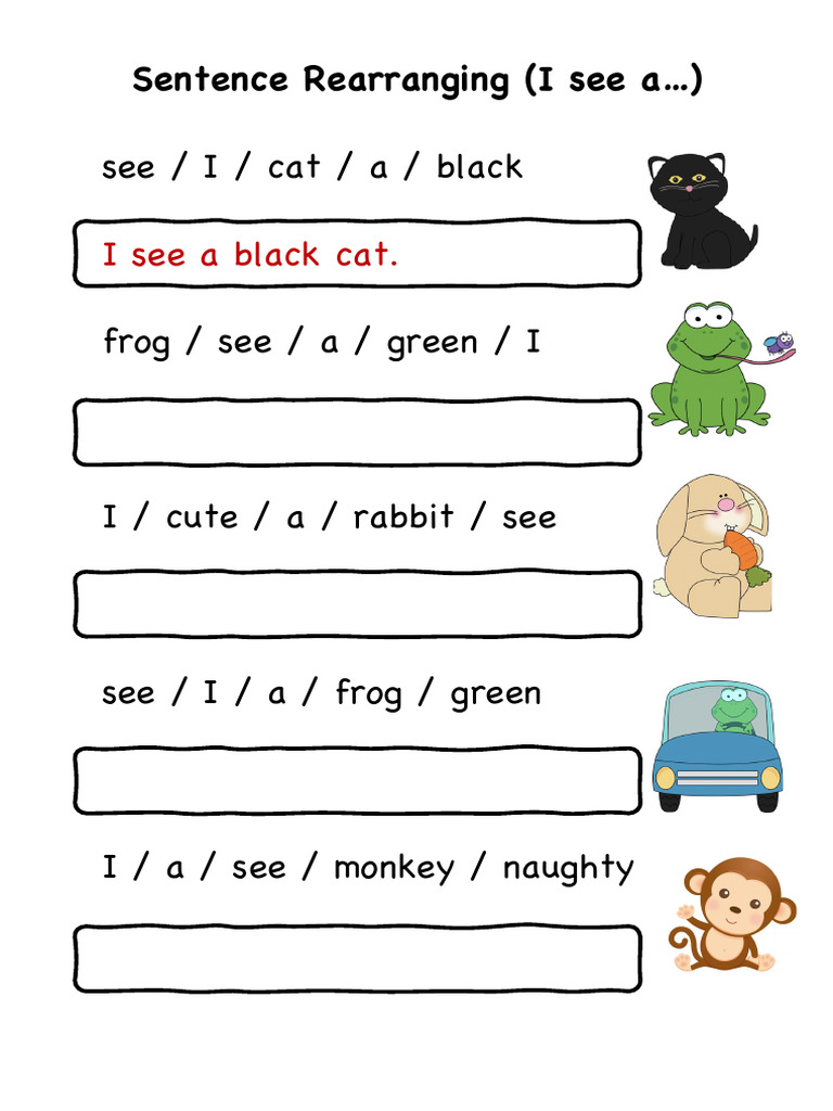 Sentence Rearranging Exercises for Kids | PDF | Foreign Language Studies