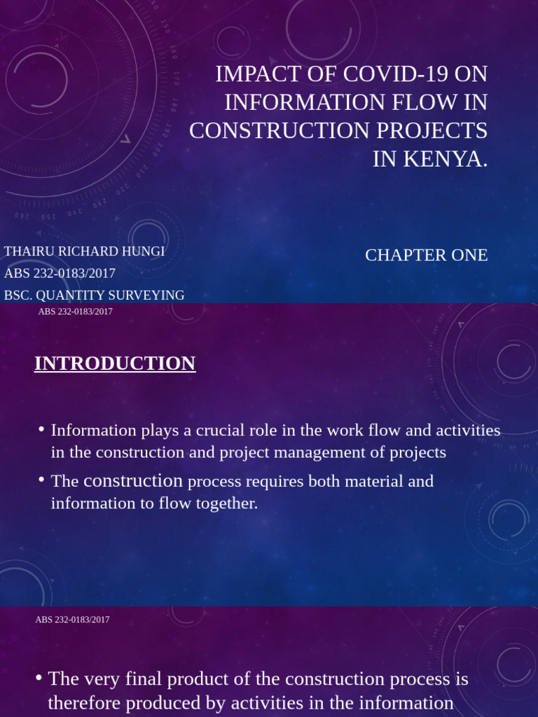 Impact of Covid-19 On Information Flow in Construction Projects in ...