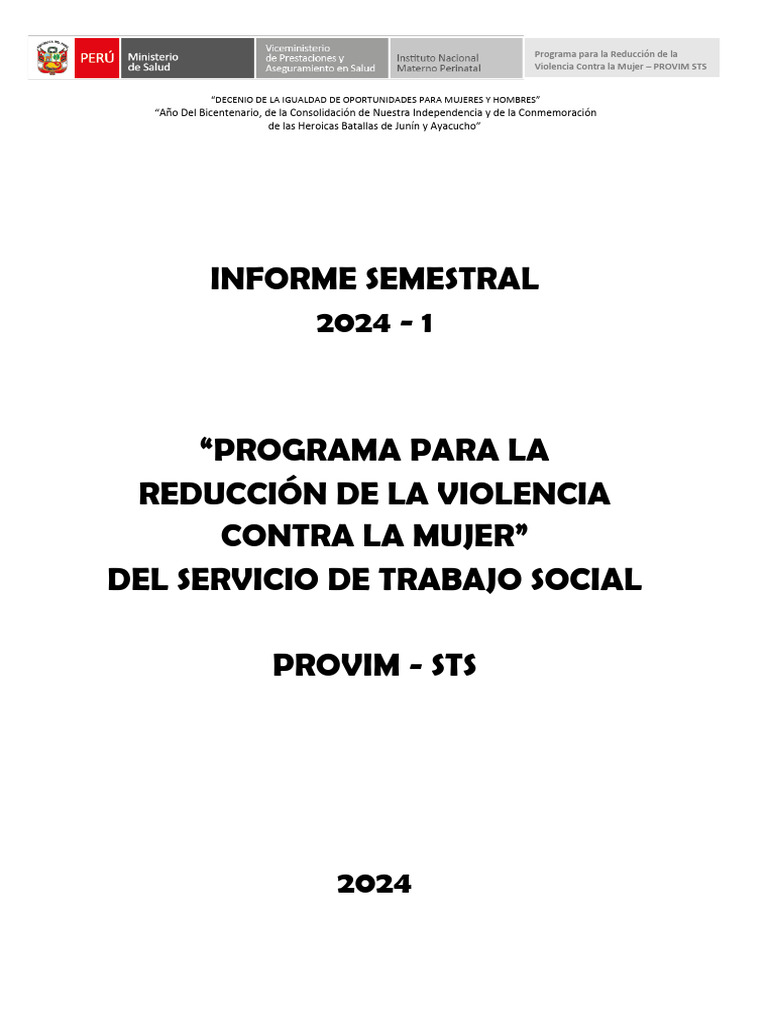 Informe Semestral sobre Violencia de Género | PDF | La violencia contra ...