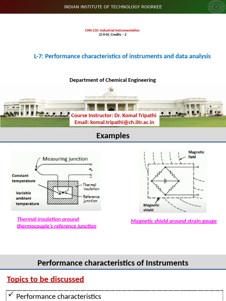 L-7: Performance Characteristics of Instruments and Data Analysis | PDF ...