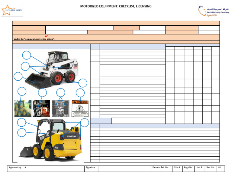 Skid Loader Daily Inspection Checklist | PDF | Vehicles | Automotive ...