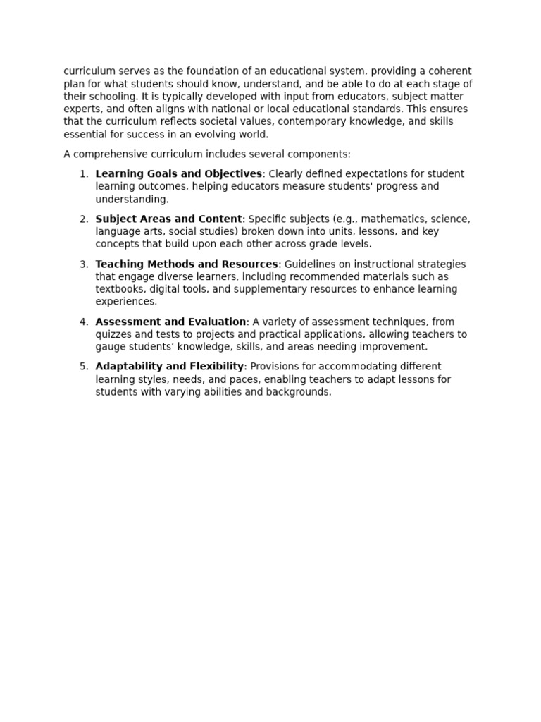 Learning Goals and Objectives | PDF