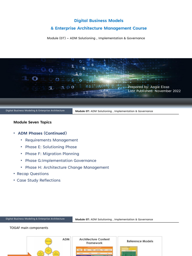 DBM EAM - Module Seven - ADM Continued - November 2022 | PDF ...