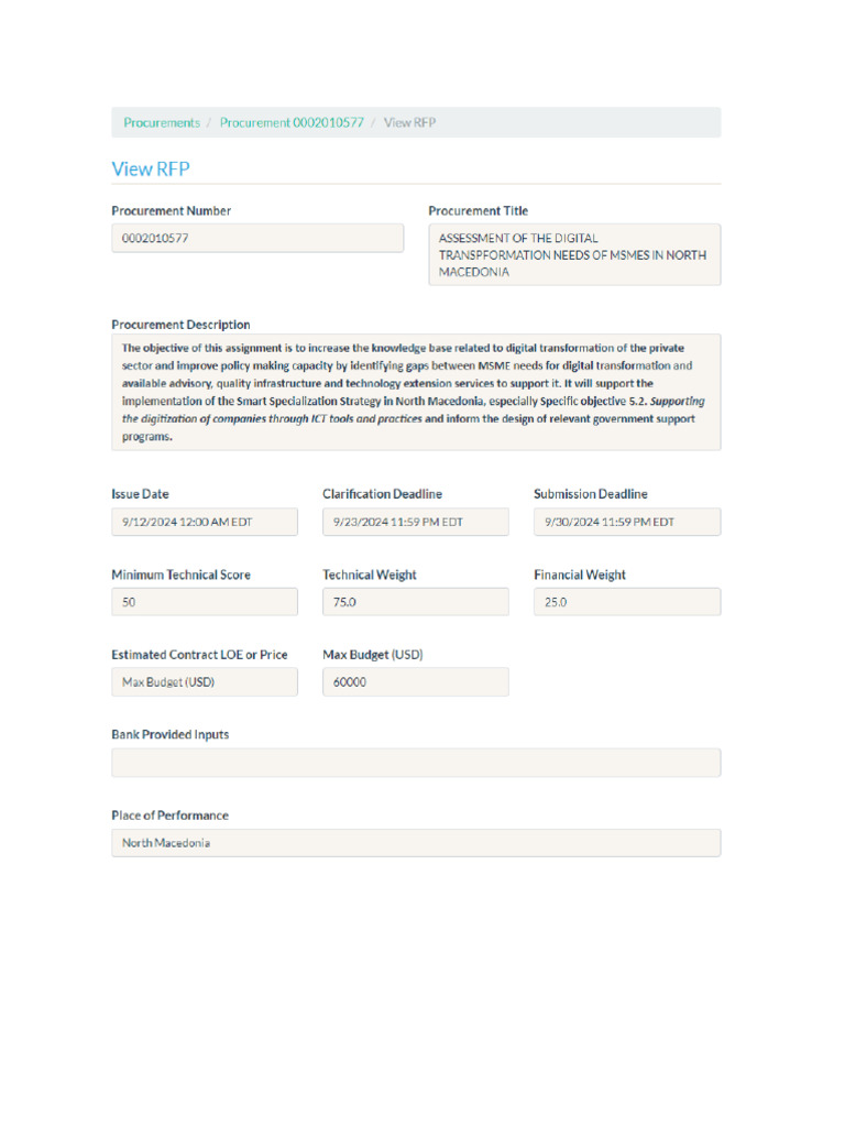 RFP Web Platform | PDF