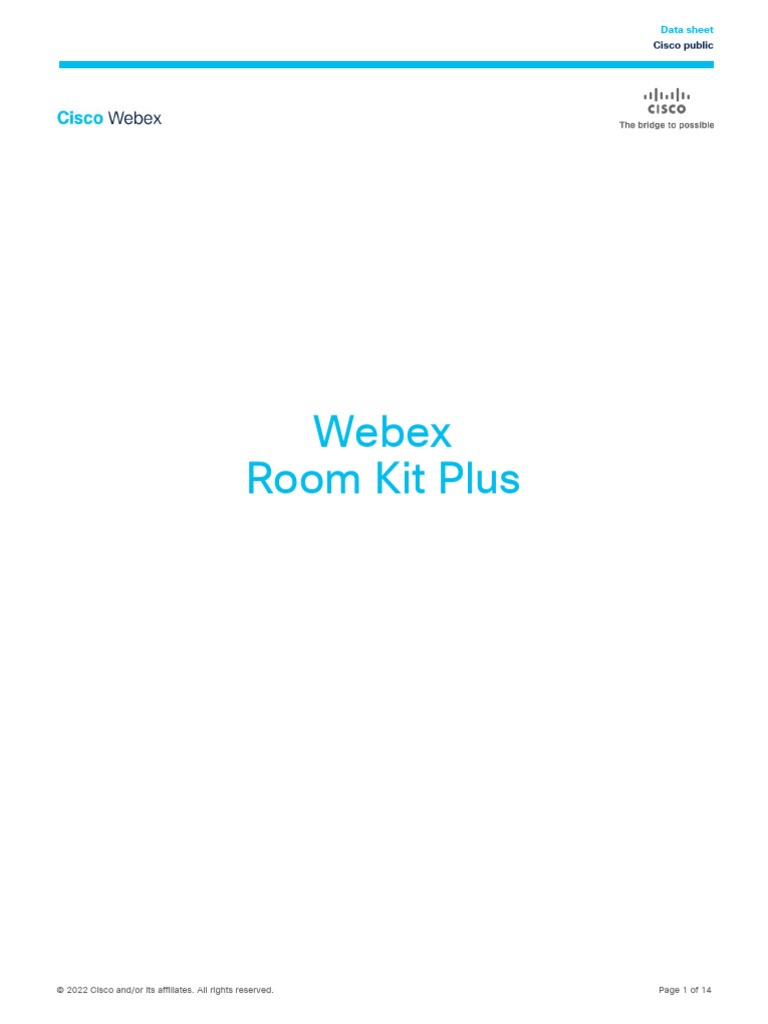 Webex Room Kit Plus Data Sheet | PDF | Hdmi | Ip Address