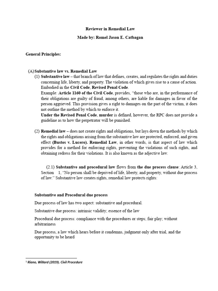 Remedial law reviewer | PDF | Supreme Court Of The United States | Due ...