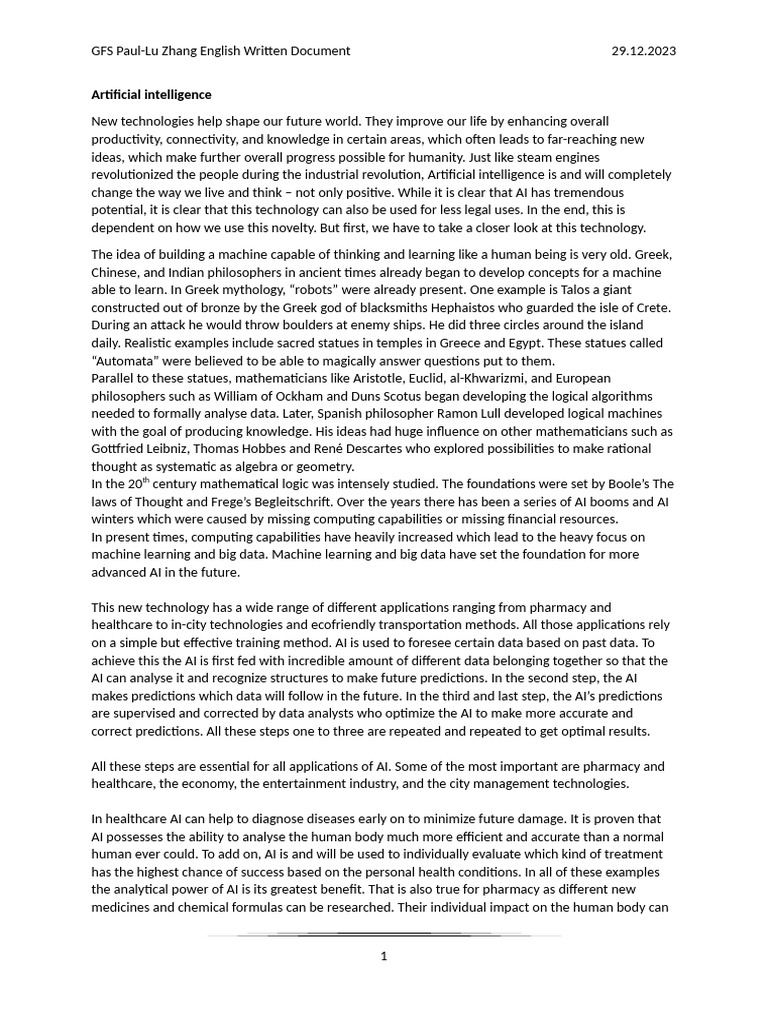 Gfs written form plz 1 pdf artificial intelligence intelligence