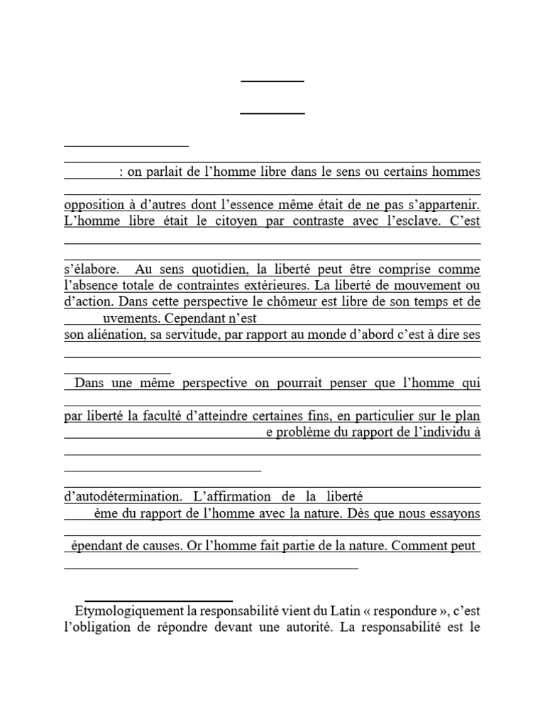 La Liberté : Concepts et Responsabilités | PDF | Liberté | Déterminisme