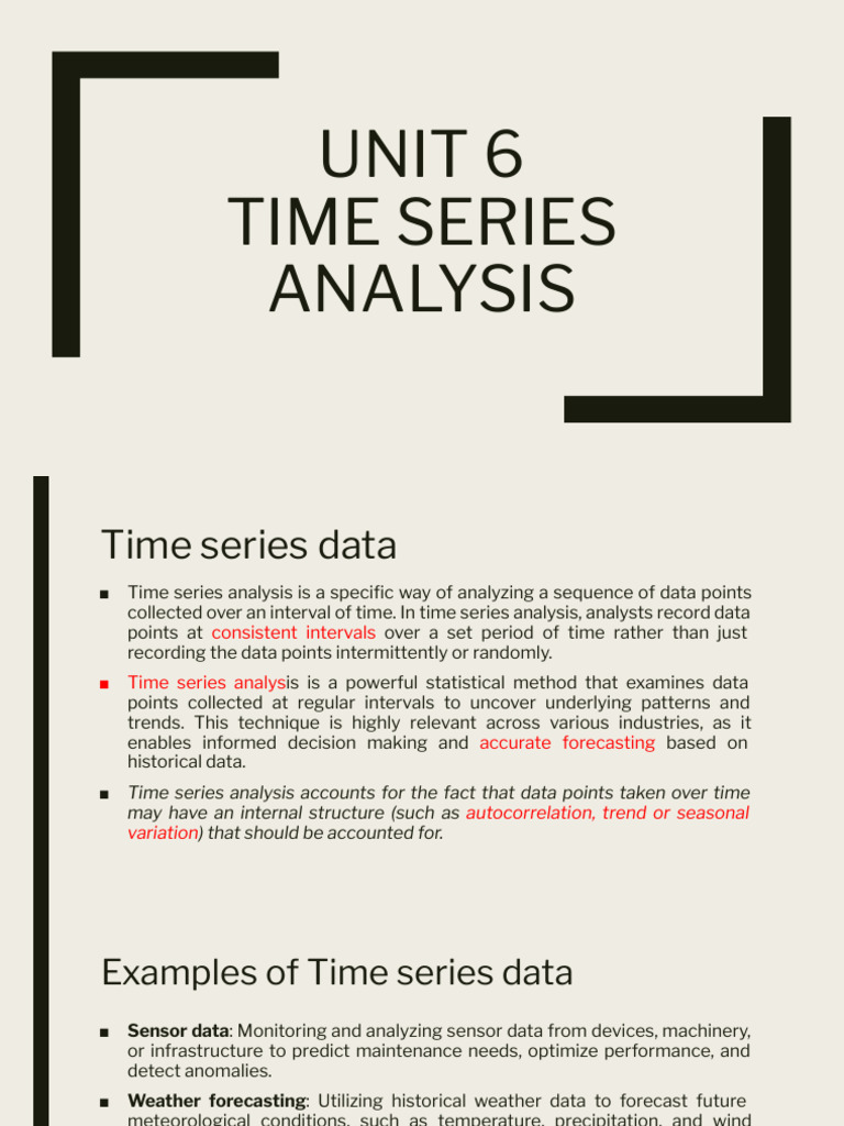 Time Series Analysis Overview | PDF | Time Series | Seasonality