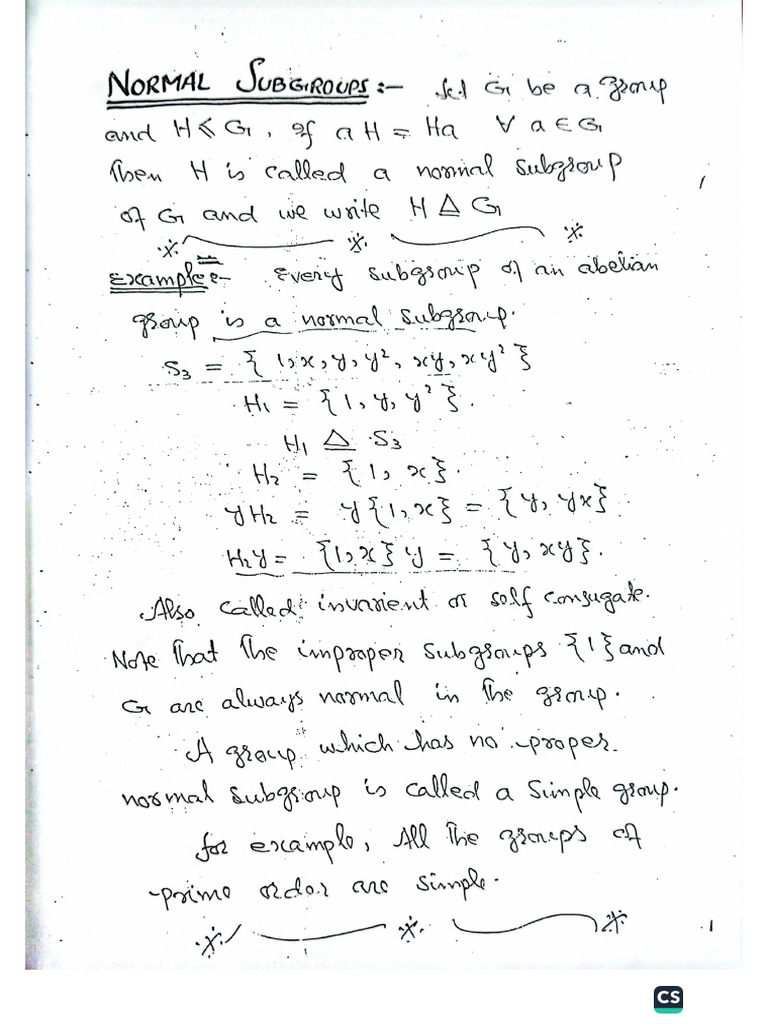 Algebra Normal Subgroup | PDF