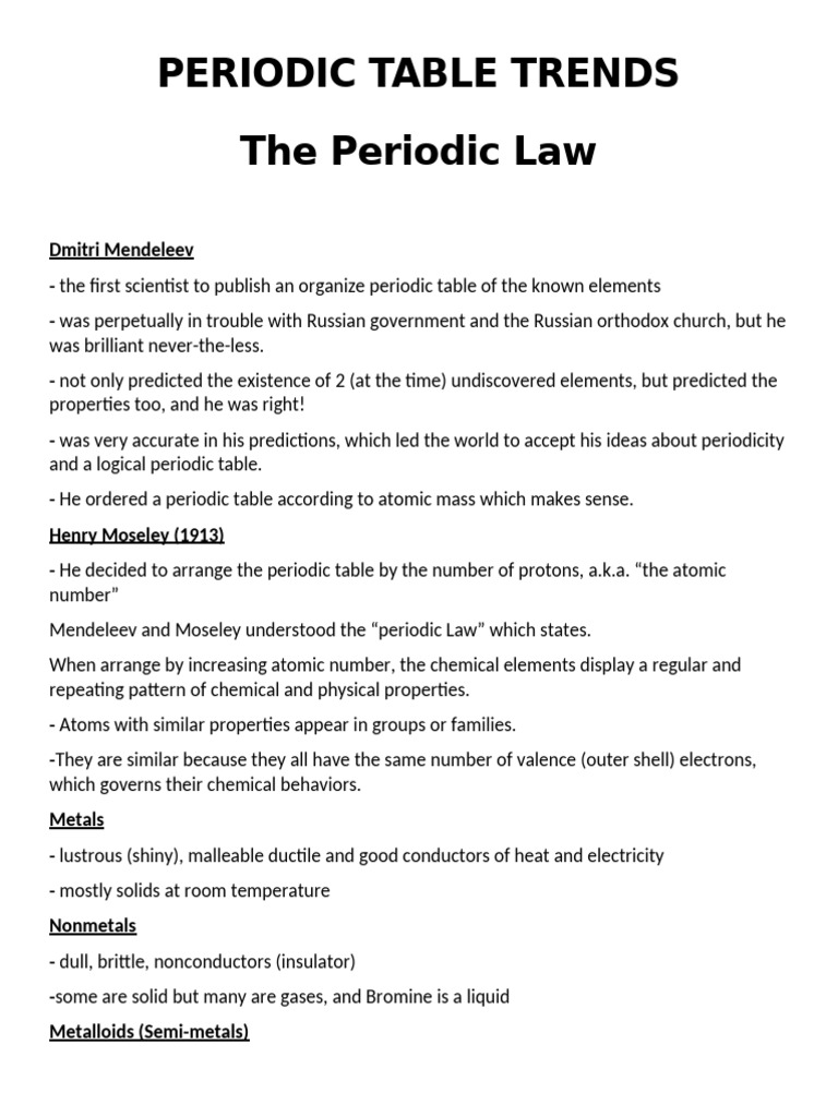 Module 1 Periodic Table Trends | PDF | Technology & Engineering